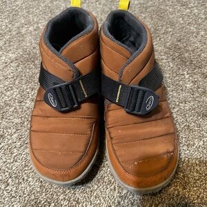 Chaco Brown and Black Boots with Rugged Design